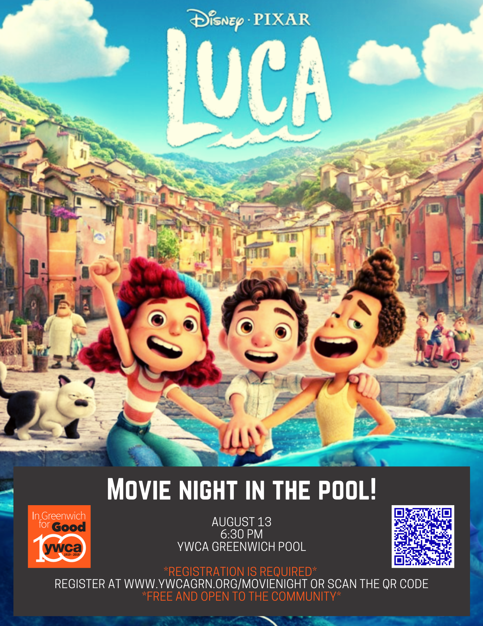 Pool movie night